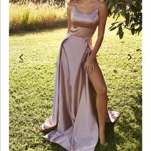 A&N Luxe Vanessa Satin Gown - Mauve